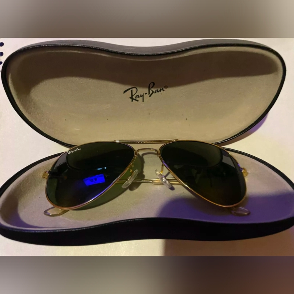 Ray-Ban 58mm Aviator Classic Gold Framed Sunglasses - Green